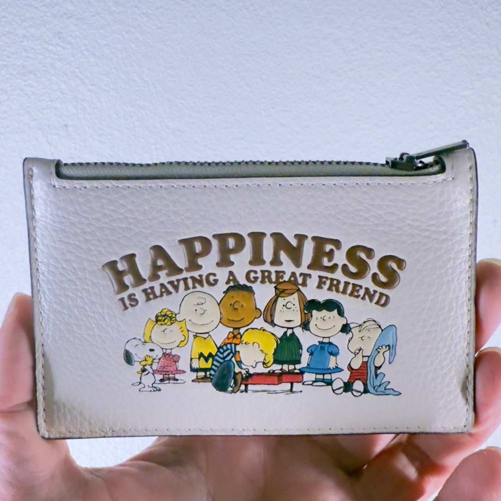 NWT AUTHENTIC Coach X Peanuts Zip Card Case